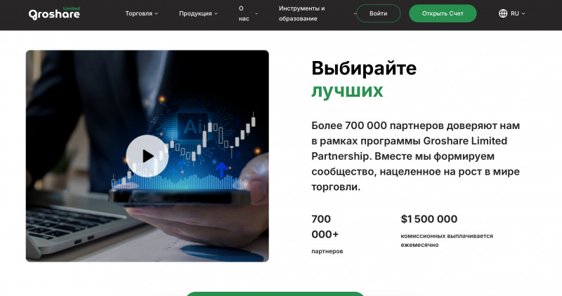 Groshare Limited - брокер мошенник